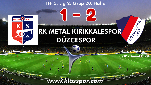 Türk Metal Kırıkkalespor 1 - Düzcespor 2