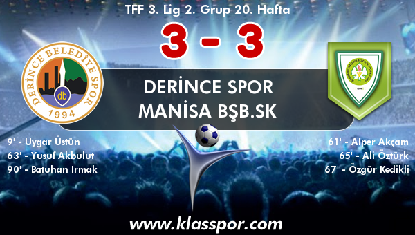 Derince Spor 3 - Manisa BŞB.SK 3