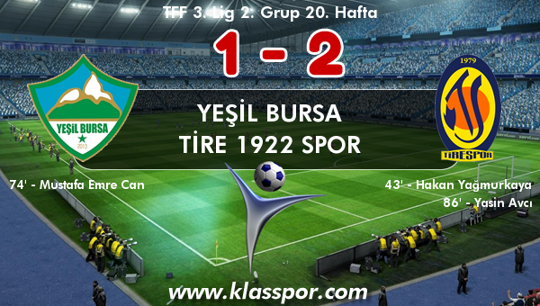 Yeşil Bursa 1 - Tire 1922 Spor 2