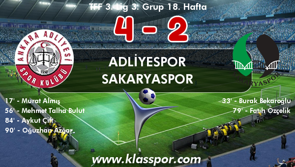 Adliyespor 4 - Sakaryaspor 2