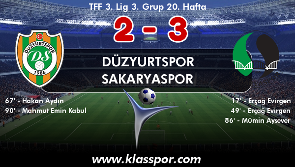 Düzyurtspor 2 - Sakaryaspor 3