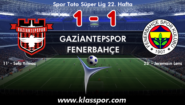 Gaziantepspor 1 - Fenerbahçe 1