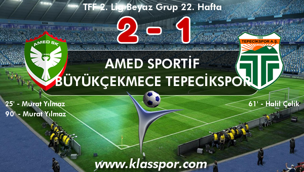 Amed Sportif 2 - Büyükçekmece Tepecikspor 1