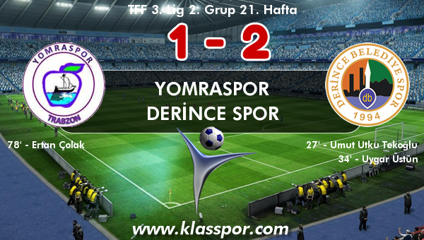 Yomraspor 1 - Derince Spor 2