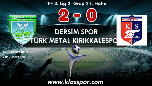 Dersim Spor 2 - Türk Metal Kırıkkalespor 0