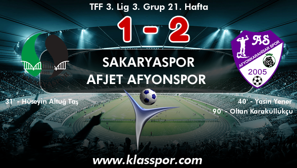 Sakaryaspor 1 - Afjet Afyonspor  2