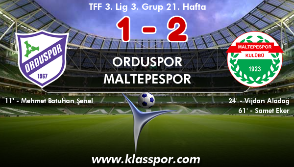 Orduspor 1 - Maltepespor 2