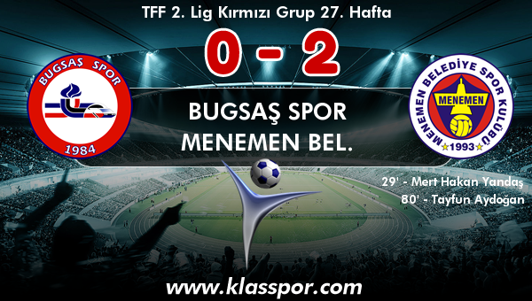 Bugsaş Spor 0 - Menemen Bel. 2