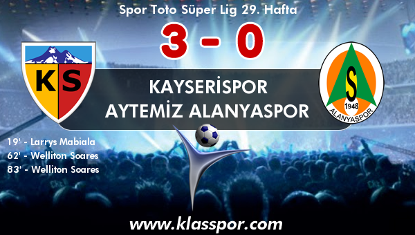 Kayserispor 3 - Aytemiz Alanyaspor 0