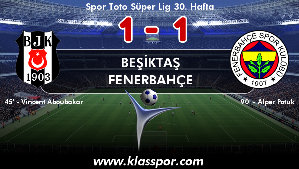 Beşiktaş 1 - Fenerbahçe 1