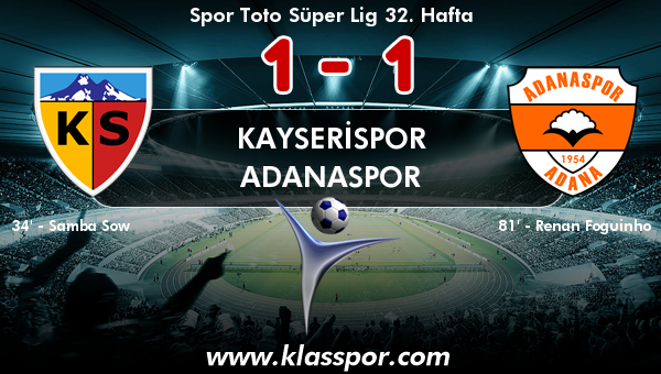 Kayserispor 1 - Adanaspor 1