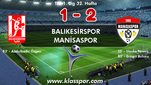 Balıkesirspor 1 - Manisaspor 2