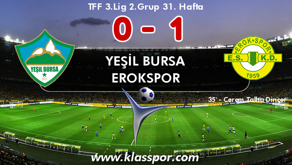 Yeşil Bursa 0 - Erokspor 1