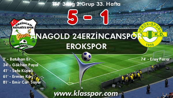 Anagold 24Erzincanspor 5 - Erokspor 1