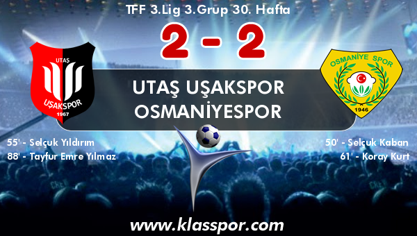 Utaş Uşakspor 2 - Osmaniyespor 2