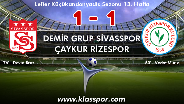 Demir Grup Sivasspor 1 - Çaykur Rizespor 1