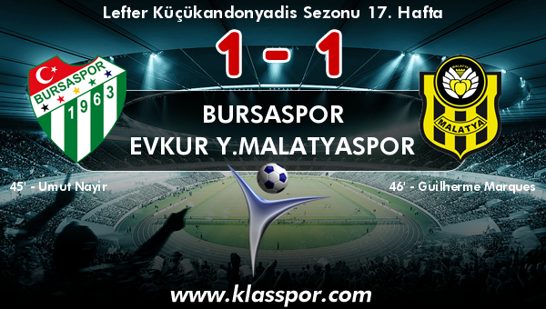 Bursaspor 1 - Evkur Y.Malatyaspor 1