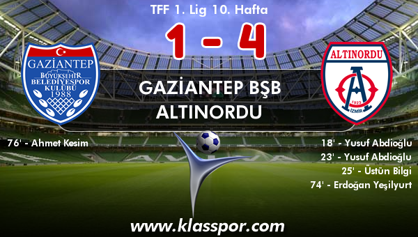 Gaziantep BŞB 1 - Altınordu 4